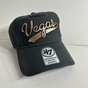 47 BRAND Gold Sequin Grey Vegas Golden Knights Women’s Adjustable Rare Hat